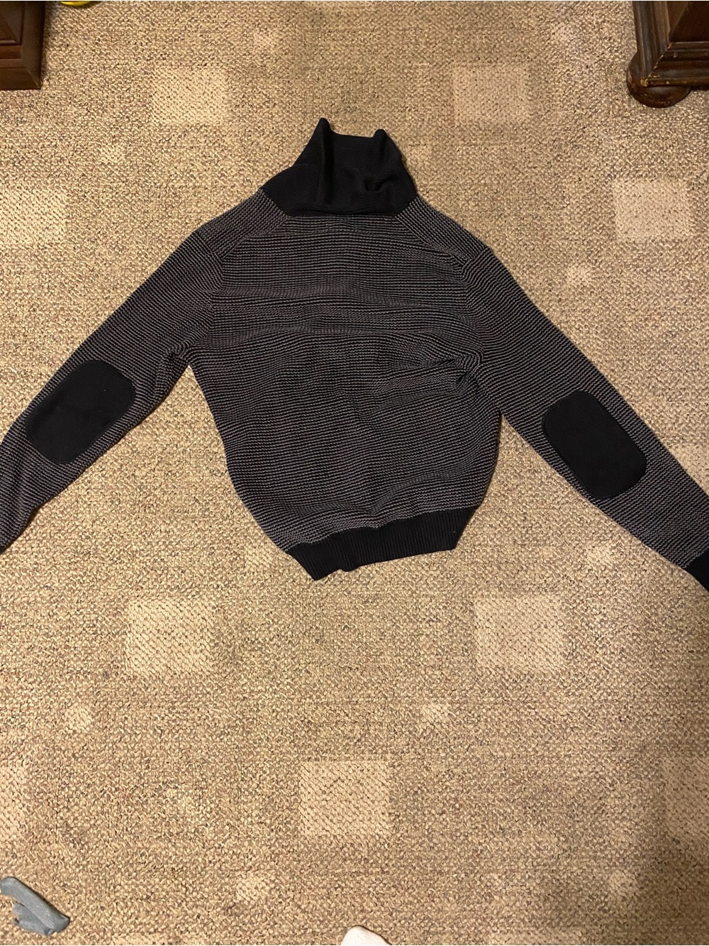 Kenneth Cole Reaction Black and Gray Fine-Striped Turtleneck Sweater